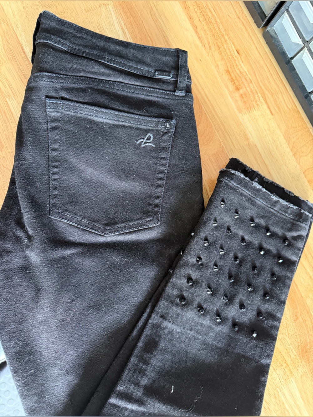 Dl1961 black denim studs rivets skinny jeans